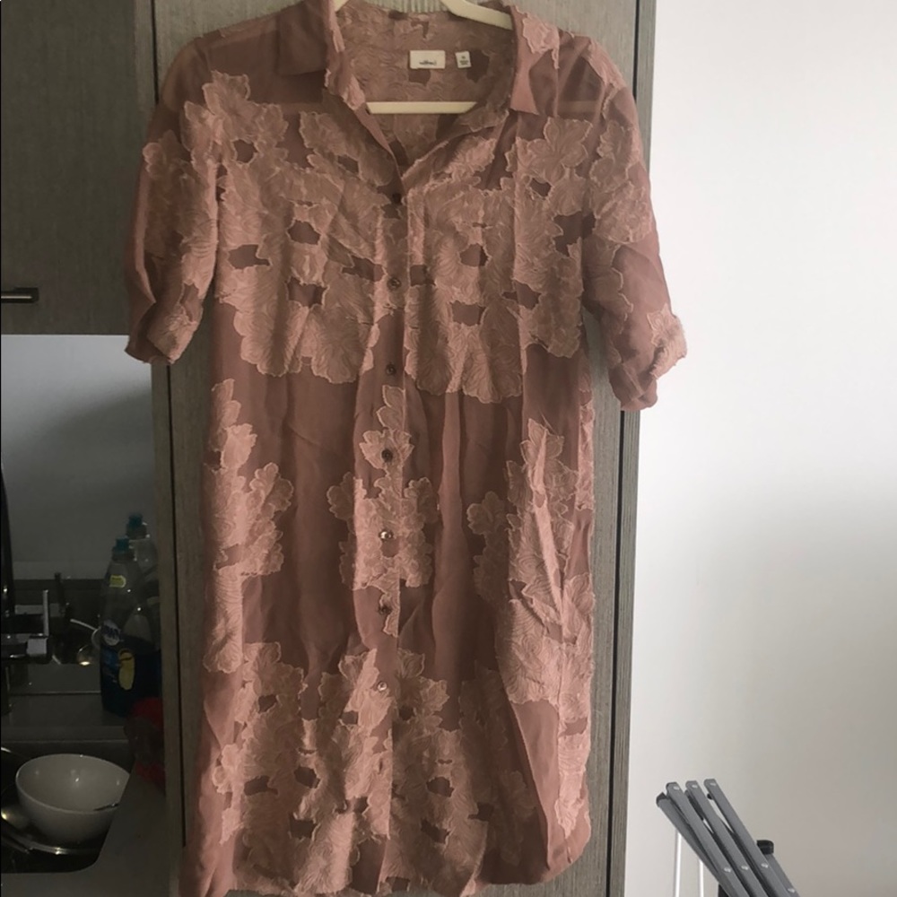 Wilfred dusty rose oversize collard shirt dress